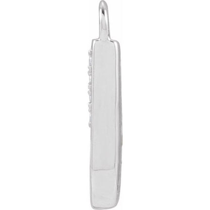 Petite Pavé® .015 CTW Natural Diamond Blush Enamel Initial Dangle