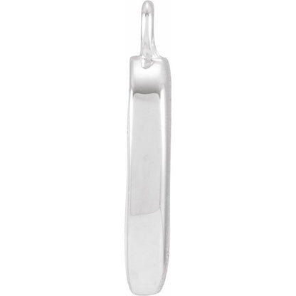 Petite Pavé® .025 CTW Natural Diamond Blush Enamel Initial Dangle