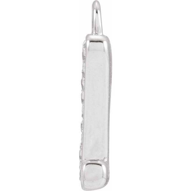 Petite Pavé® .03 CTW Natural Diamond Blush Enamel Initial Dangle