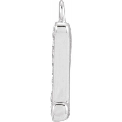 Petite Pavé® .03 CTW Natural Diamond Blush Enamel Initial Dangle
