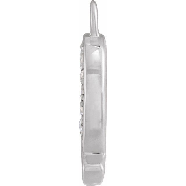 Petite Pavé® .02 CTW Natural Diamond Blush Enamel Initial Dangle