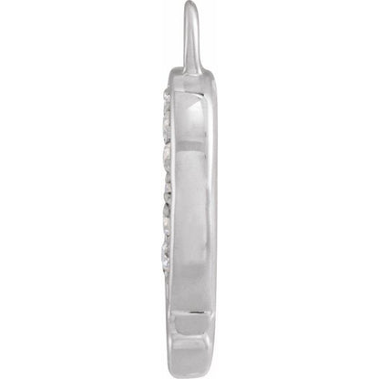 Petite Pavé® .02 CTW Natural Diamond Blush Enamel Initial Dangle