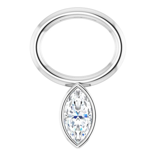 .03 CT Lab-Grown Diamond Hoop Dangle, 5.1 mm x 7.6 mm