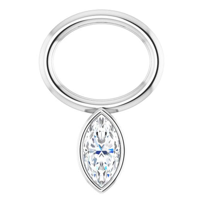 .03 CT Lab-Grown Diamond Hoop Dangle, 5.1 mm x 7.6 mm