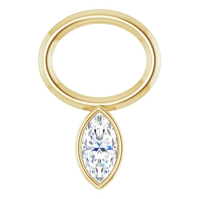 .03 CT Lab-Grown Diamond Hoop Dangle, 5.1 mm x 7.6 mm