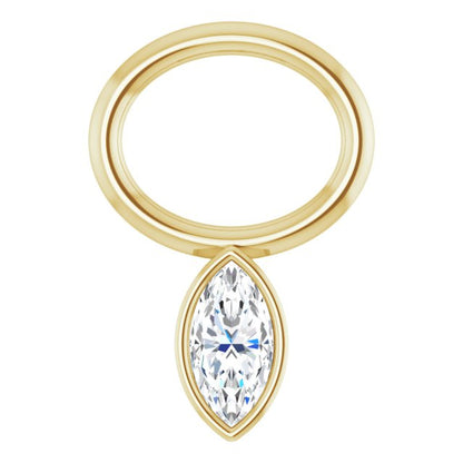 .03 CT Lab-Grown Diamond Hoop Dangle, 5.1 mm x 7.6 mm