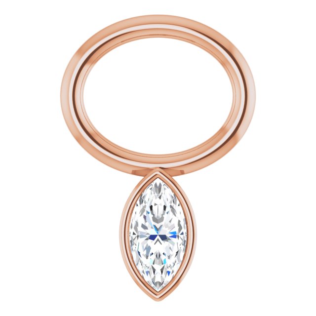 .03 CT Lab-Grown Diamond Hoop Dangle, 5.1 mm x 7.6 mm