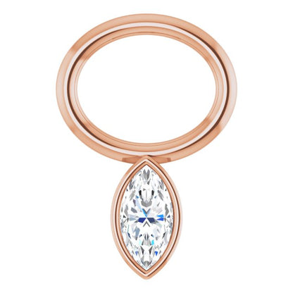 .03 CT Lab-Grown Diamond Hoop Dangle, 5.1 mm x 7.6 mm