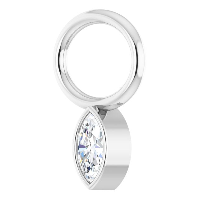 .03 CT Natural Diamond Hoop Dangle, 5.1 mm x 7.6 mm