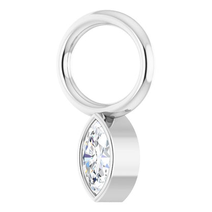 .03 CT Natural Diamond Hoop Dangle, 5.1 mm x 7.6 mm