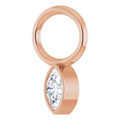 .03 CT Natural Diamond Hoop Dangle, 5.1 mm x 7.6 mm