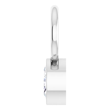 .03 CT Natural Diamond Hoop Dangle, 5.1 mm x 7.6 mm