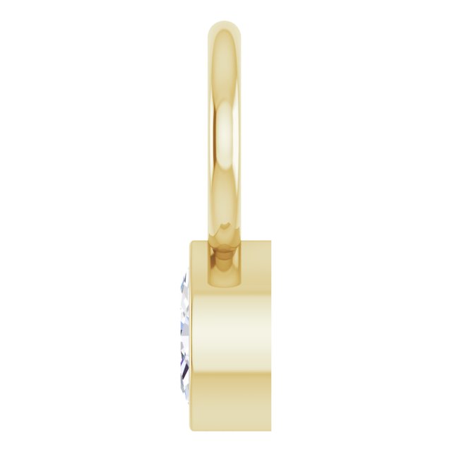 .03 CT Natural Diamond Hoop Dangle, 5.1 mm x 7.6 mm