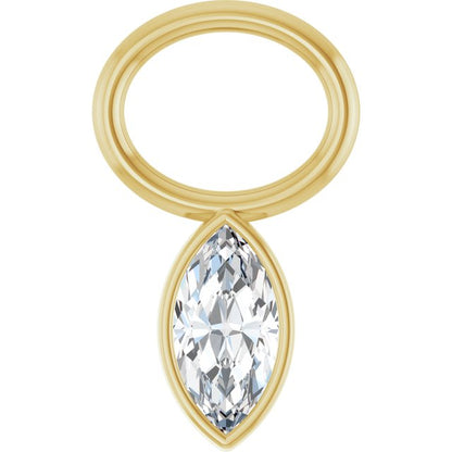.08 CT Natural Diamond Hoop Dangle
