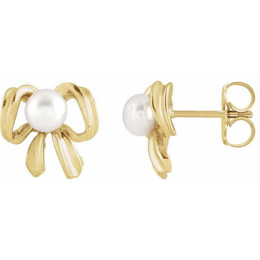 Cultured White Freshwater Pearl Earrings (689019)