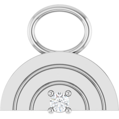 .015 CT Natural Diamond Rainbow Hoop Dangle