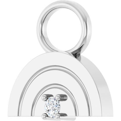 .015 CT Natural Diamond Rainbow Hoop Dangle