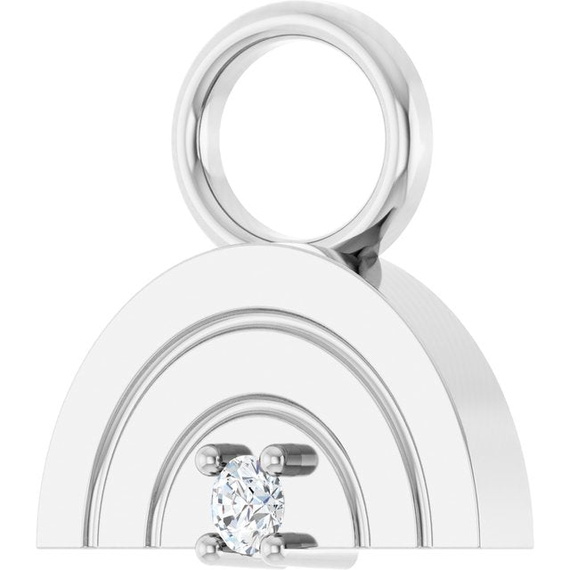 .015 CT Lab-Grown Diamond Rainbow Hoop Dangle