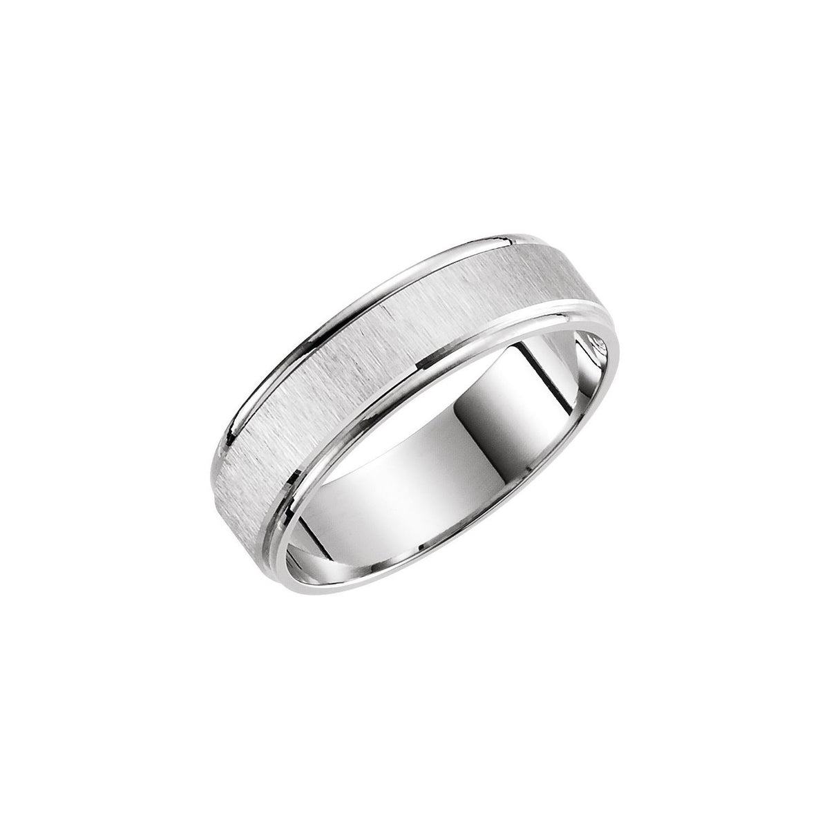 Grooved Lightweight Comfort-Fit Flat Band, 6 mm