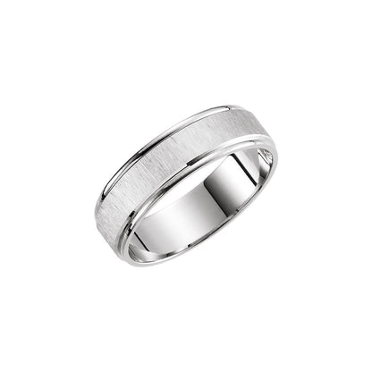 Grooved Lightweight Comfort-Fit Flat Band, 6 mm