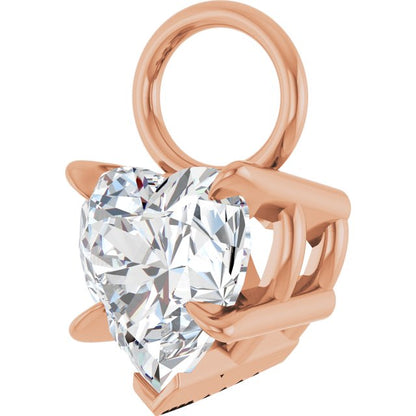 1/2 CT Natural Diamond Hoop Dangle, 5.3 mm x 9.3 mm