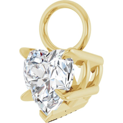 1/2 CT Natural Diamond Hoop Dangle, 5.3 mm x 9.3 mm