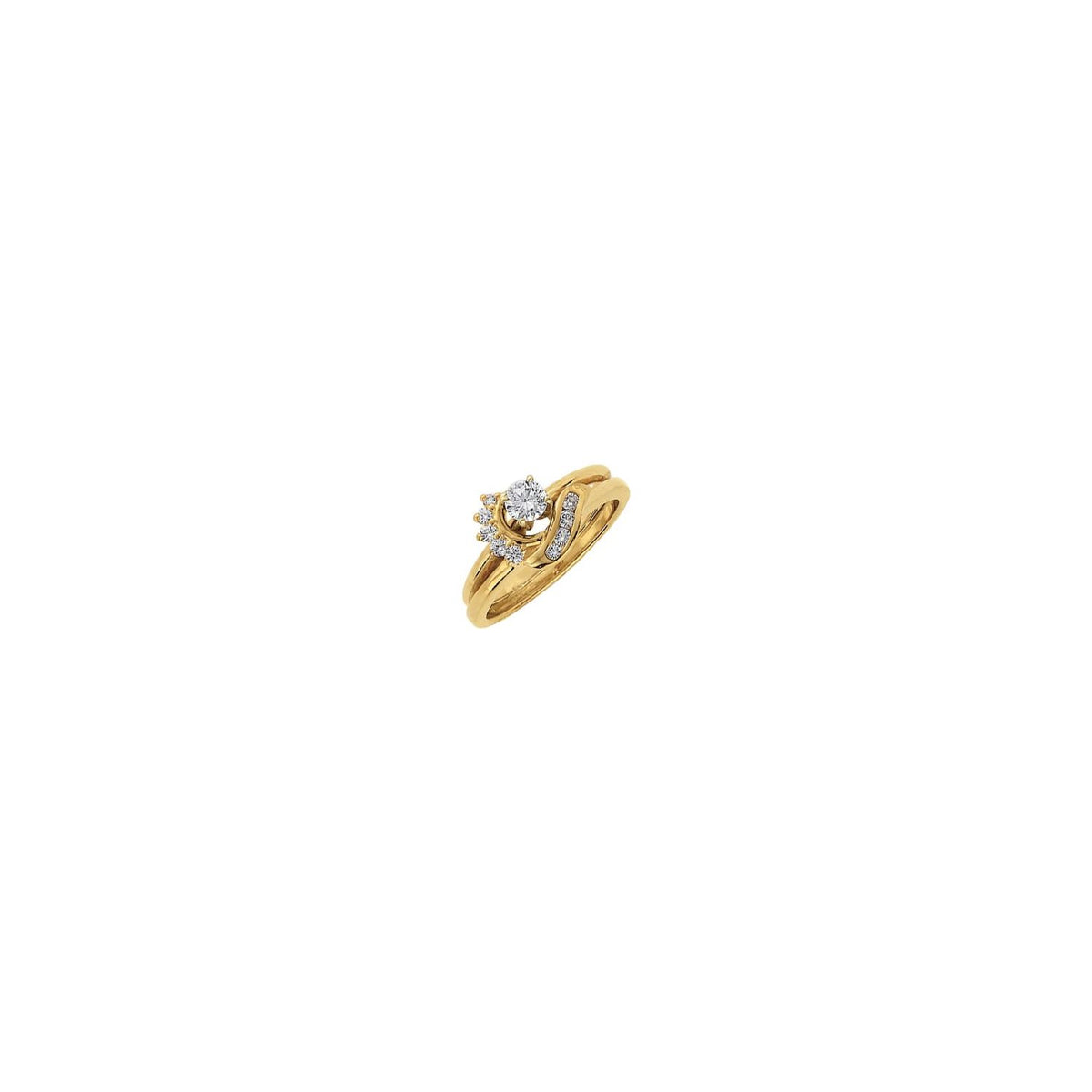 14K Yellow Gold 1/6 CTW Natural Diamond Wrap-Style Ring Enhancer, Style 2