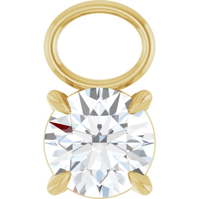 1/2 CT Natural Diamond Hoop Dangle, 5.3 mm x 9.3 mm