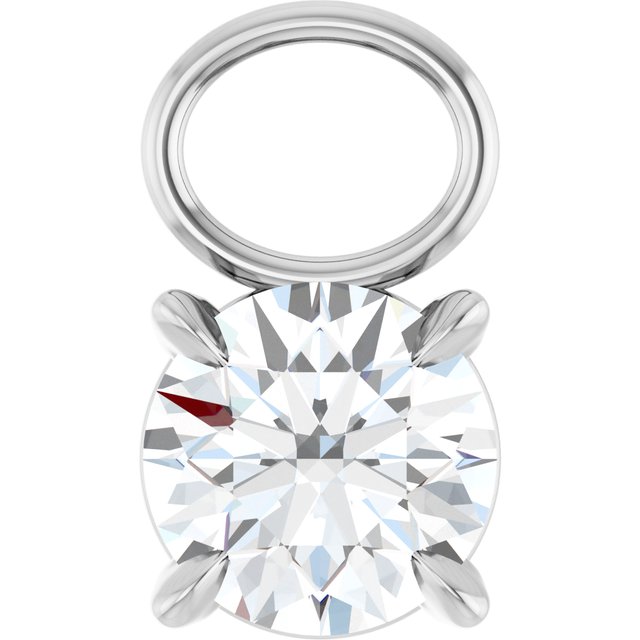 1/2 CT Natural Diamond Hoop Dangle, 5.1 mm x 9 mm
