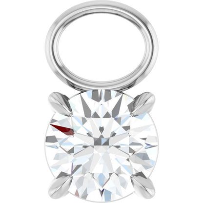 1/2 CT Natural Diamond Hoop Dangle, 5.1 mm x 9 mm