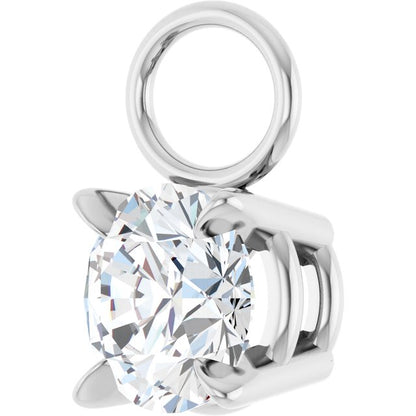 1/2 CT Natural Diamond Hoop Dangle, 5.1 mm x 9 mm