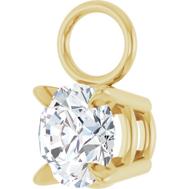 1/2 CT Natural Diamond Hoop Dangle, 5.1 mm x 9 mm