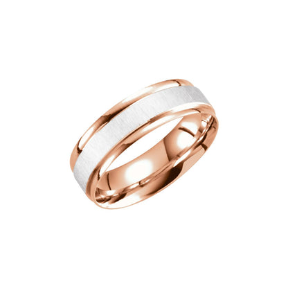 Grooved Lightweight Comfort-Fit Flat Band, 6 mm, Satin Finish