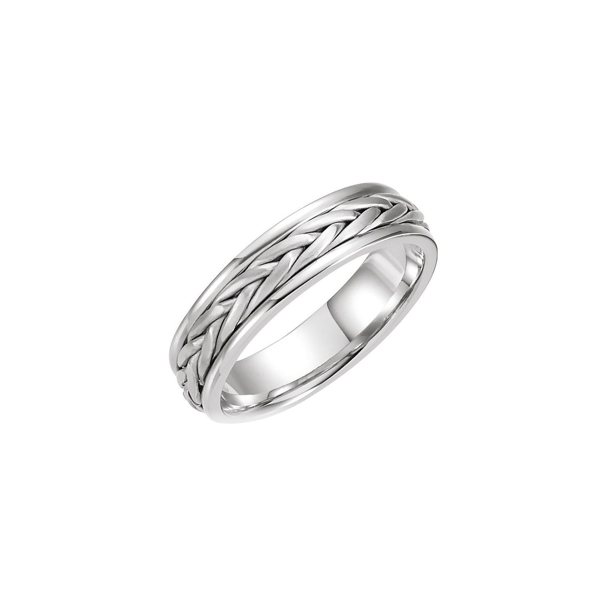 Hand-Woven Comfort-Fit Flat Band, 5 mm