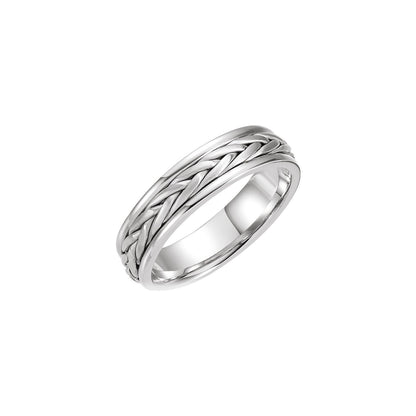 Hand-Woven Comfort-Fit Flat Band, 5 mm