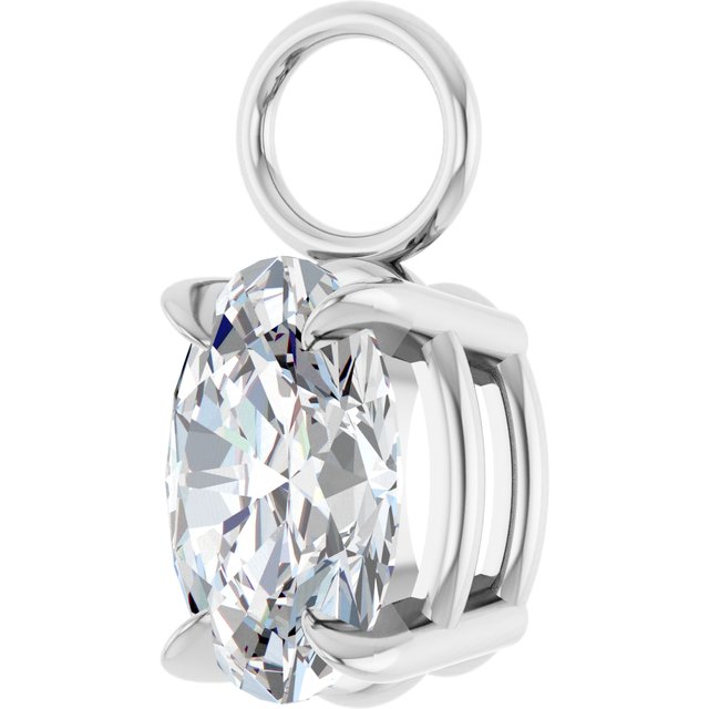 3/4 CT Lab-Grown Diamond Hoop Dangle, 5.15 mm x 11.1 mm