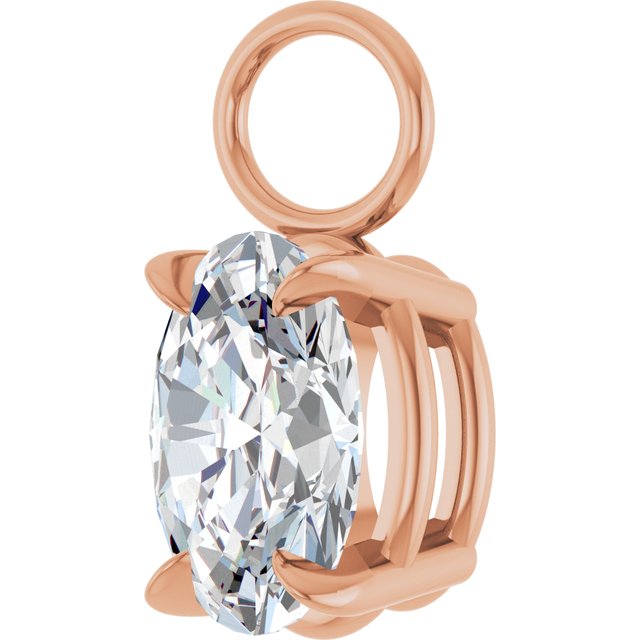 3/4 CT Lab-Grown Diamond Hoop Dangle, 5.15 mm x 11.1 mm