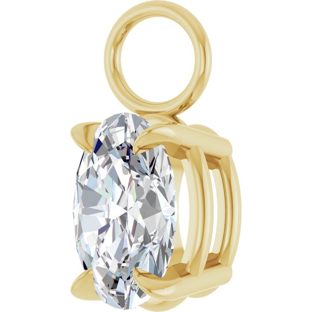 3/4 CT Lab-Grown Diamond Hoop Dangle, 5.15 mm x 11.1 mm