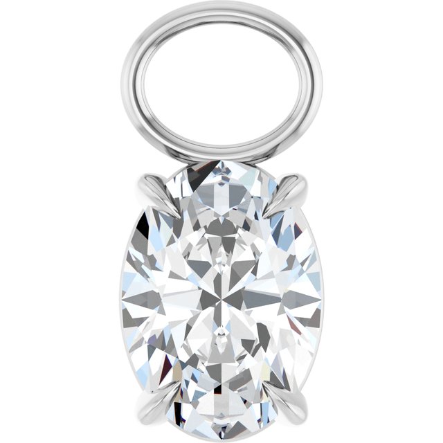 3/4 CT Lab-Grown Diamond Hoop Dangle, 5.15 mm x 11.1 mm