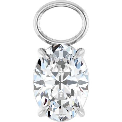3/4 CT Lab-Grown Diamond Hoop Dangle, 5.15 mm x 11.1 mm