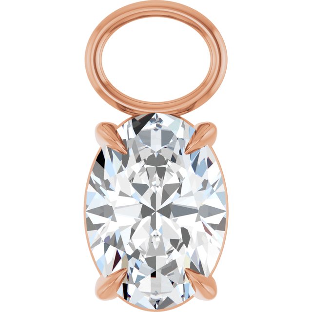 3/4 CT Lab-Grown Diamond Hoop Dangle, 5.15 mm x 11.1 mm