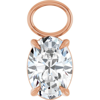 3/4 CT Lab-Grown Diamond Hoop Dangle, 5.15 mm x 11.1 mm
