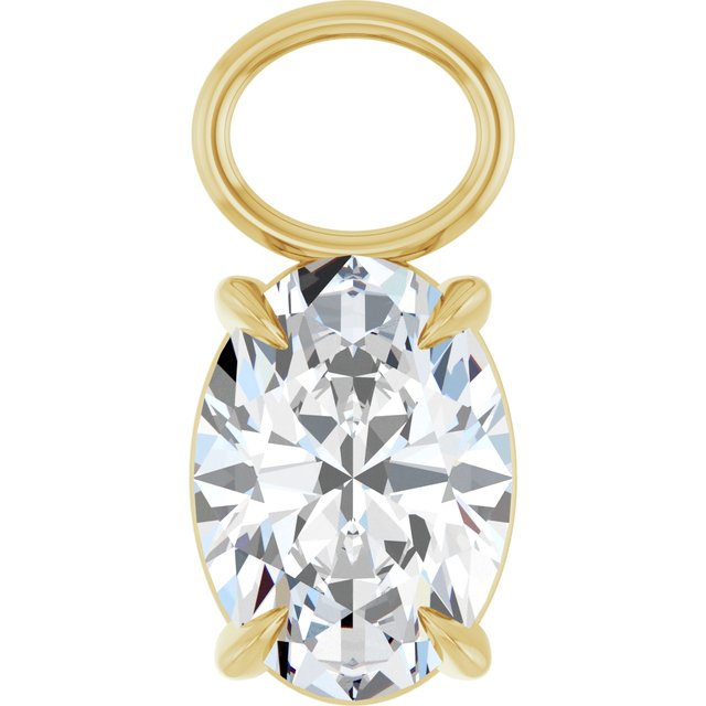 3/4 CT Lab-Grown Diamond Hoop Dangle, 5.15 mm x 11.1 mm