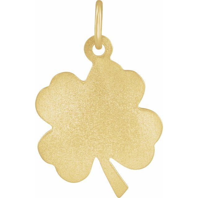 14K Yellow Gold 18x14 mm Four-Leaf Clover Charm/Pendant