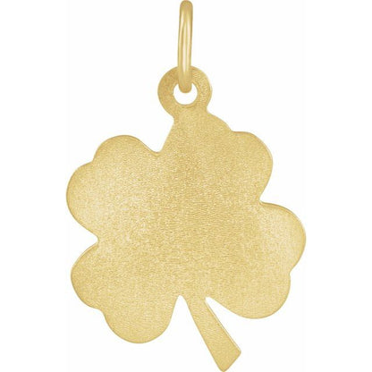14K Yellow Gold 18x14 mm Four-Leaf Clover Charm/Pendant