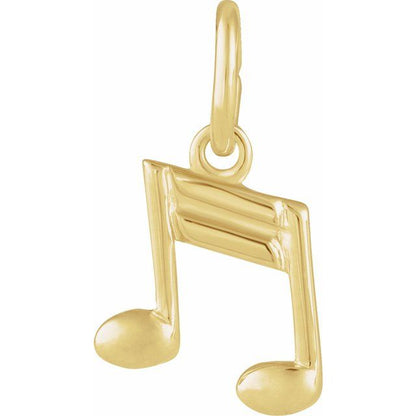 14K Yellow Gold Musical Note Charm/Pendant