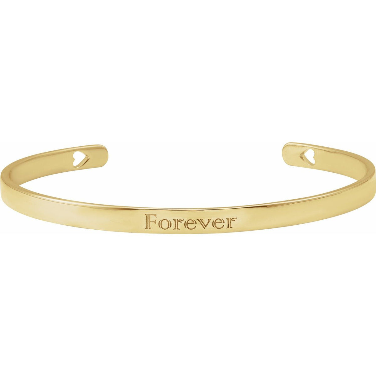 Engravable Pierced Heart Cuff 7" Bracelet