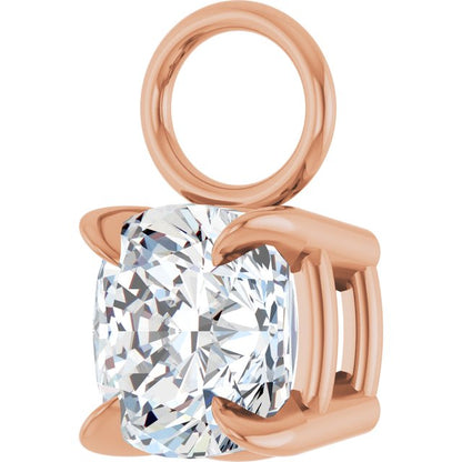 3/4 CT Lab-Grown Diamond Hoop Dangle, 5.2 mm x 9.1 mm