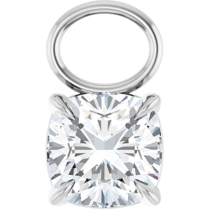 3/4 CT Lab-Grown Diamond Hoop Dangle, 5.2 mm x 9.1 mm
