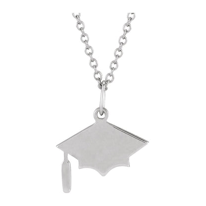 Engravable Graduation Cap 16-18" Necklace